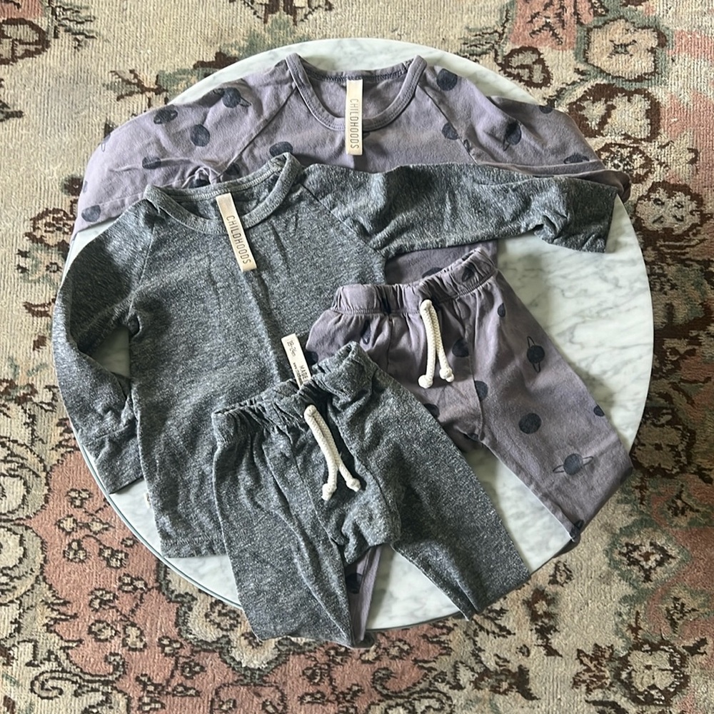 Two Childhoods Jersey Sets // 2 tops and 2 bottoms